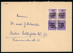 Stamp of Germany » Germany Soviet Zone Germany Soviet Zone 1948 Berlin cover with Mi 183 DD I and 201 wbz DD I pairs