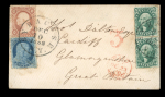 Stamp of United States » 1857-61 Issue United States 1858 envelope Syracuse to Cardiff Wales