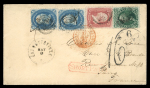 Stamp of United States » 1861-1866 issue United States 1862 Short Paid envelope Garettsville to Paris