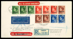 Stamp of Aerophilately » Zeppelins Morrocco Agencies/ Tangier 1937 zeppelin flight cover to New York, cancelled in Gibraltar