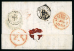Stamp of Mauritius » Pre-Stamp & Stampless Postal History Mauritius 1849 entire to La Rochelle, France, blue COVE/ SHIP LETTER