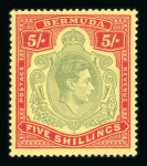 Stamp of Bermuda 1938-53 5s pale bluish green and carmine red on pale
