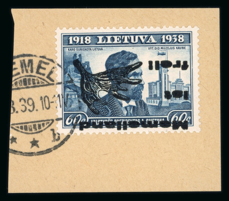 Stamp of Germany » Memel Local Issues Memel Local Issue 1939 overprint inverted set of four on piece