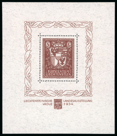 Stamp of Liechtenstein 1934, Souvenir sheet Vaduz mint *, very fine.
