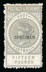 Stamp of Australia » South Australia 1886-96 2s6d to £20 with "SPECIMEN" overprints