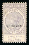 Stamp of Australia » South Australia 1886-96 2s6d to £20 with "SPECIMEN" overprints