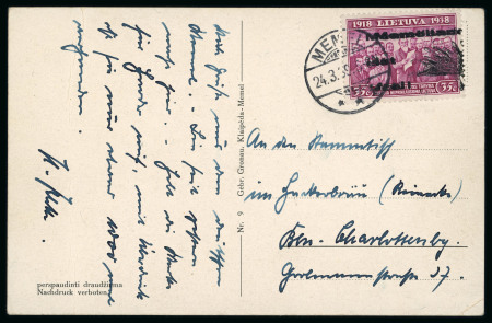 Stamp of Germany » Memel Local Issues Memel Local Issue 1939 35c double overprint used on postcard to Berlin