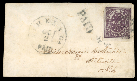 Stamp of United States » Confederate States United States Confederate Athens Georgia 5c purple cover