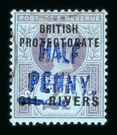 Stamp of Nigerias » Niger Coast Protectorate 1893 Old Calabar provisional 1/2d on 2 1/2d type 4 surch. in blue, lightly used