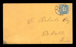 Stamp of United States » Confederate States Confederate states Mobile Ala. 5c blue on manilla envelope to Dekalb, Miss.