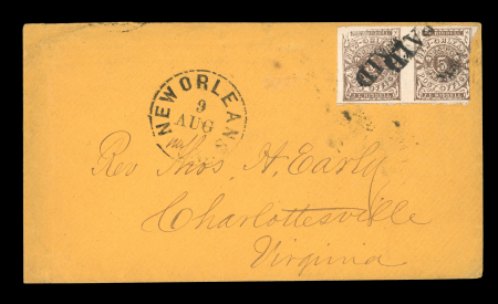 Stamp of United States » Confederate States Confederate States New Orleans undated cover to virginia with pair 5c brown