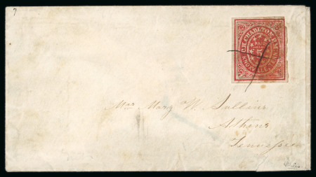 Stamp of United States » Confederate States Confederate States 1860s Knoxville Tenn. 5c envelope to Athens, Tenn. with 5c