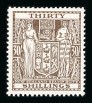 Stamp of New Zealand Postal Fiscals: 1940-58 30s brown mint n.h., inverted watermark
