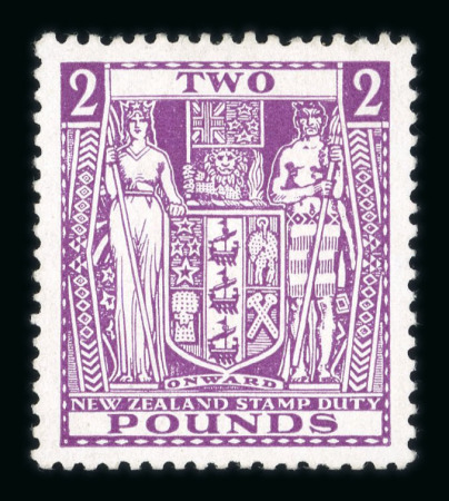 Stamp of New Zealand Postal Fiscals: 1931-40 £2 bright purple on chalk surfaced paper, mint