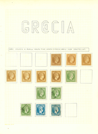 Stamp of Greece » Large Hermes Heads Collections 1861-80, Greece, Collection of Large Hermes heads on 7 old-time selfmade A4 album pages