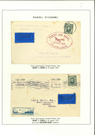 Stamp of Ireland » Airmails 1923-61 First Flights: Attractive assembly of 49 airmails usages, showing some better flights including 1933-35 Two flights Pond and Sabelli, 1937 (1.7) First Flight Dublin to Douglas, Isle of Man, 1939 (5.6) First Fligh