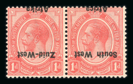 Stamp of South West Africa 1923 1d, 2d and 1s3d mint se-tenant pair with inverted