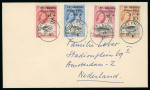 Stamp of St. Helena 1961 Tristan Relief surcharge set of four on 1961 (Oct 12) envelope addressed to the Netherlands