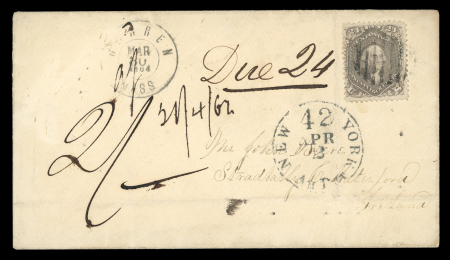 Stamp of United States » 1861-1866 issue 1864 (Mar 30) envelope to Stradbally, Ireland franked