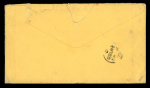 Stamp of United States » 1869 Pictoral Issue United States 1869 cover to England franked strip of four 3c Locomotive
