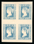 Stamp of India » 1854 Lithographs India, two 1/2a reprints in blocks of four