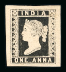 Stamp of India » 1854 Lithographs Group of three single reprints incl. 1894? 1/2a blue