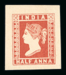 Stamp of India » 1854 Lithographs Group of three single reprints incl. 1894? 1/2a blue