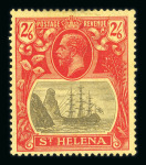 Stamp of St. Helena 1922-37 Badge of Colony wmk script 1/2d, 1d, 1 1/2d, 2d, 3d, 5d, 6d, 8d, 1s and 2s6d all with cleft rock variety, all mint