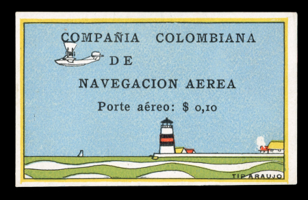 Stamp of Colombia » Airmails Colombia 1920 Compañia Colombiana de Navegacion Aerea "Lighthouse"