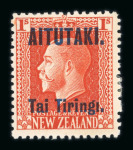 Stamp of Cook Islands » Aitutaki 1916-17 1s vermilion group of three mint varieties