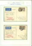Stamp of Ireland » Airmails 1934 Railway Air Services – Irish Acceptance Flights Belfast to the UK and back. An attractive and meticulously mounted assembly of 80 flight covers, written up on album pages. The group includes a fine variety of specia