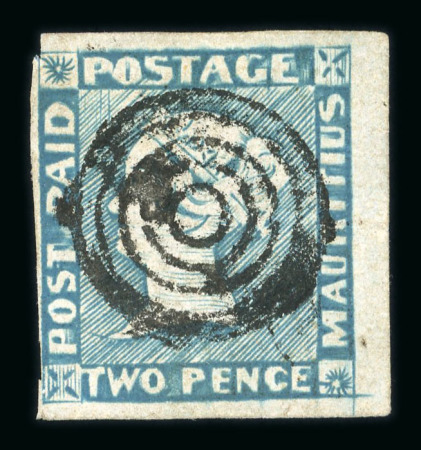 Stamp of Mauritius » 1848-59 Post Paid Issue 1848-59 Post Paid 2d blue, worn impression, pos.4, used