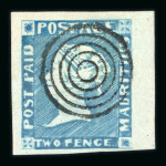 Stamp of Mauritius » 1848-59 Post Paid Issue 1848-59 Post Paid 2d blue, intermediate impression,