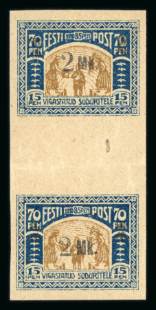 Stamp of Estonia Estonia 1919-20 imperf gutter pair selection