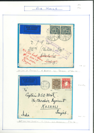 Stamp of Ireland » Airmails 1924–1939 First Flights – Ireland to Europe and Beyond. An attractive and carefully mounted assembly of 25 flight covers, neatly written up on album pages. The collection features flights to a wide range of destinations,