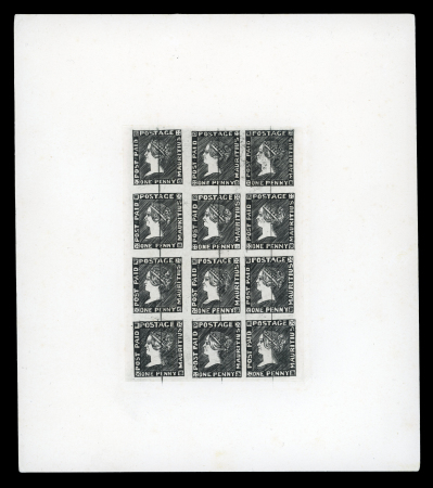 Stamp of Mauritius » 1859 Sherwin Issue (SG 40) 1911 Sherwin reprints made after the plates were presented to the Royal Philatelic Society including 1d (unissued) and 2d sheets of 12 in black, plus the reverse sides of the plates