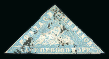 Stamp of South Africa » Cape of Good Hope 1861 Woodblock 4d pale milky blue with "retouch or repair" variety to right hand corner, used
