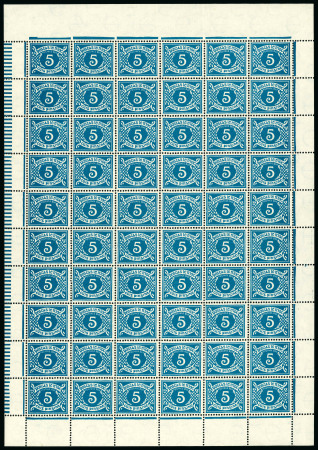 Stamp of Ireland » Postage Dues 1971 Watermark E Postage Dues – Complete Sheets. An attractive and fresh complete set of seven values in full nh sheets of sixty, six of which are duplicate sheets, all with upright overprints. The group displays a wealt