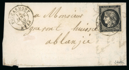 Stamp of France » Type Cérès de 1849-1850 1849, très belle lettre de petit format affranchie