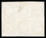 Stamp of France » Type Cérès de 1849-1850 1849, Cérès Y&T n°3, 20c noir sur jaune en bloc de