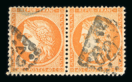 Stamp of France » Siège de Paris 1870 1871, Siège Y&T n°38, 40c orange, paire des 2 timbres