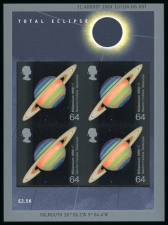 Stamp of Great Britain » Queen Elizabeth II 1999 Total Eclipse 64p imperforate mini sheet variety