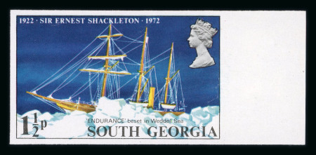 Stamp of Falkland Islands » Dependencies - South Georgia 1972 Shackleton 1 1/2p Endurance mint n.h. imperforate right marginal