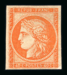 Stamp of France » Type Cérès de 1849-1850 1850, Cérès n°5 40c orange neuf, très belle nuance,