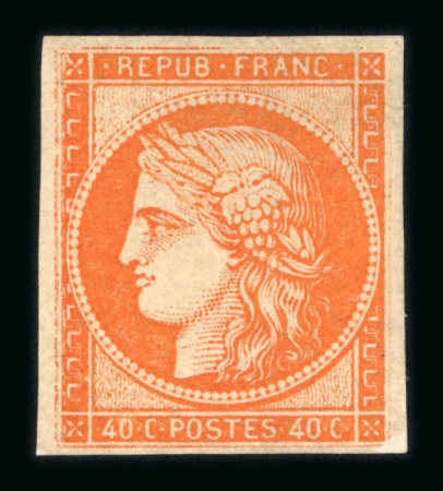 Stamp of France » Type Cérès de 1849-1850 1850, Cérès n°5 40c orange neuf, très belle nuance,