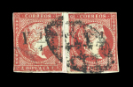 Stamp of Cuba » Spanish Dominion 1855-56, study lot of ”Y 1/4” surcharge on the watermarked 2 reales stamp used for the local mail service of Havana.