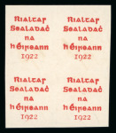 Stamp of Ireland » 1922 Overprint Proofs (PR1-PR29) Selection of Overprint Proofs. An attractive and specialised group of 30 overprint proofs in singles, pairs, and blocks of four and eight, including ½d green with red overprint, red overprint with blue-black backstamp, a
