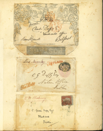 Stamp of Ireland » Historical Documents Historical item of great importance for Irish political history.    Historical Irish Political and Literary Autograph Collection – 1813–1873 A leather-bound book containing a vast collection of signatures from famous and