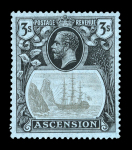 Stamp of Ascension Ascension 1924-33 3s with "broken main mast" variety, mint