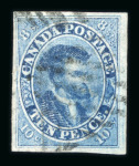Stamp of Large Lots and Collections 1852-1945 Divers lot of odds and ends including Canada 1851 Cartier 10c blue imperforated used single, Newfoundland SG 3, SG 17, SG36 unused singles, Hong Kong SG 32 used, France Airmails, Bolivia imperforates, Columbia 